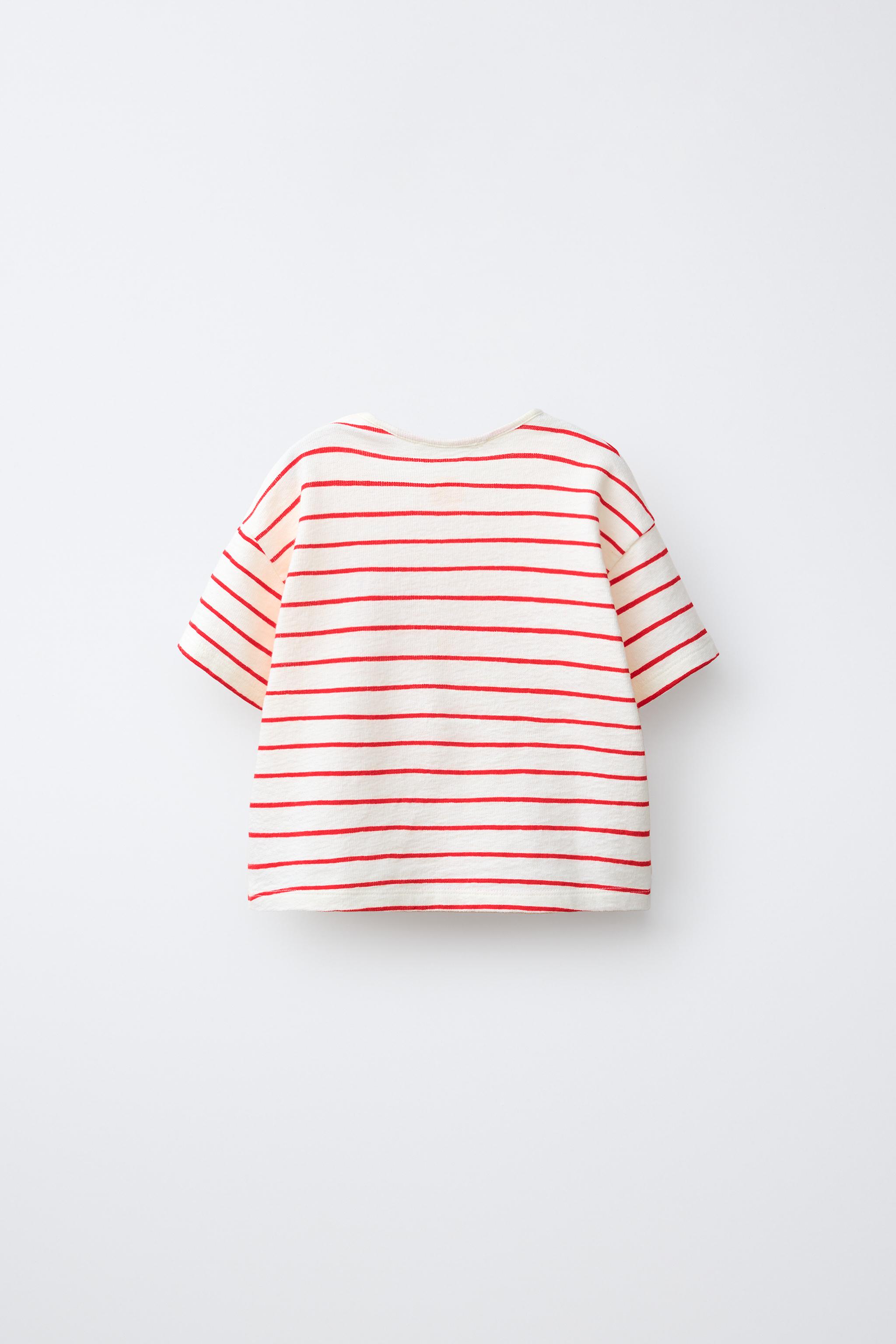 T-SHIRT À RAYURES BRODERIE CRABE